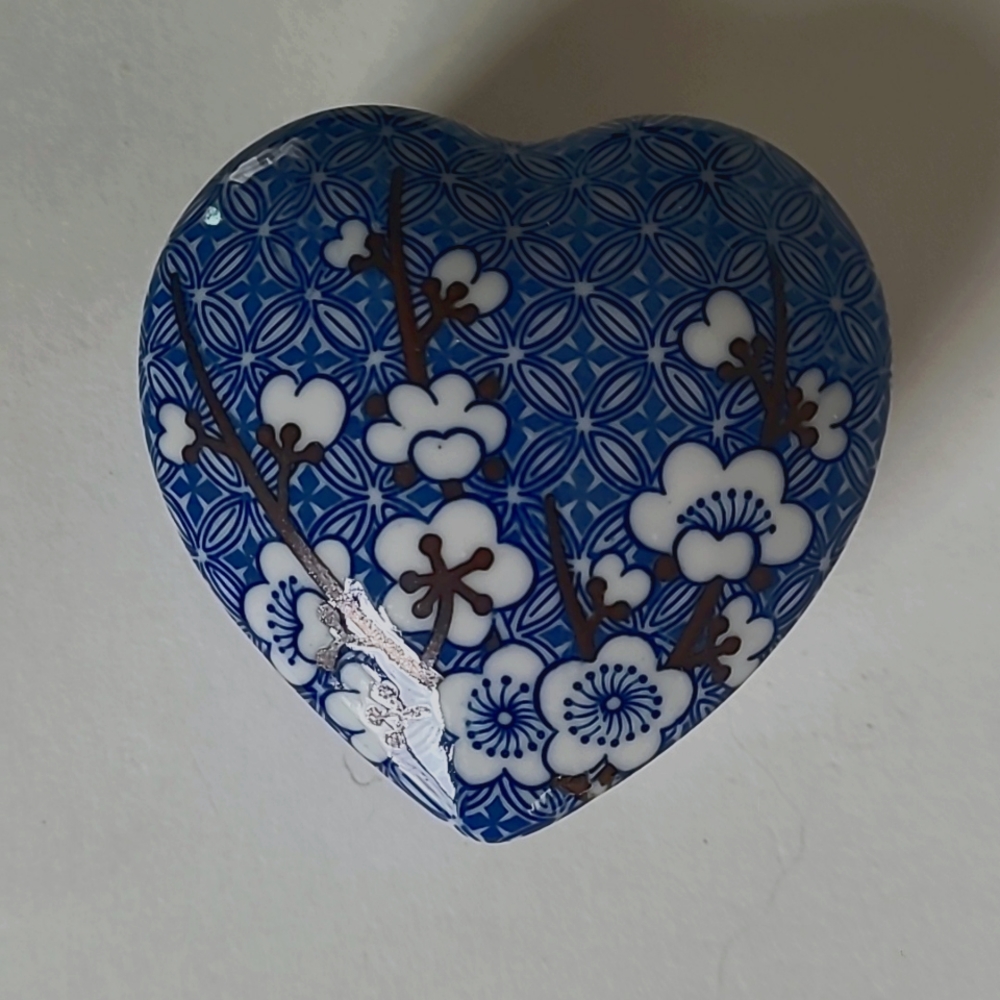 Cherry Blossom Heart ❤️ Shaped Trinket Box